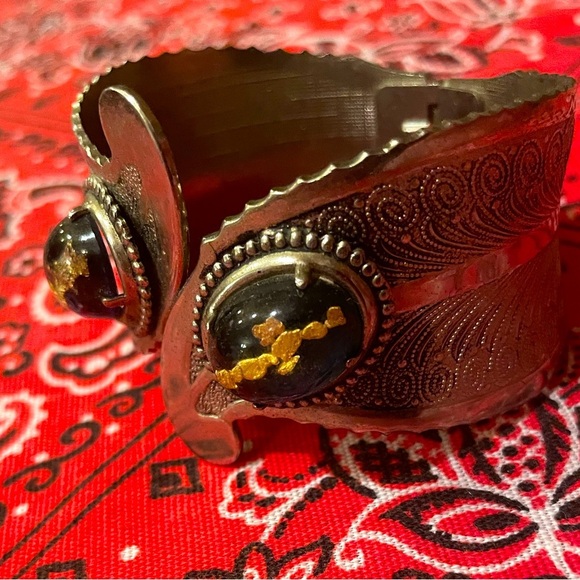 Beautiful Vintage Bracelet - Silver with Gold Flakes 70’s 80’s - Picture 3 of 5